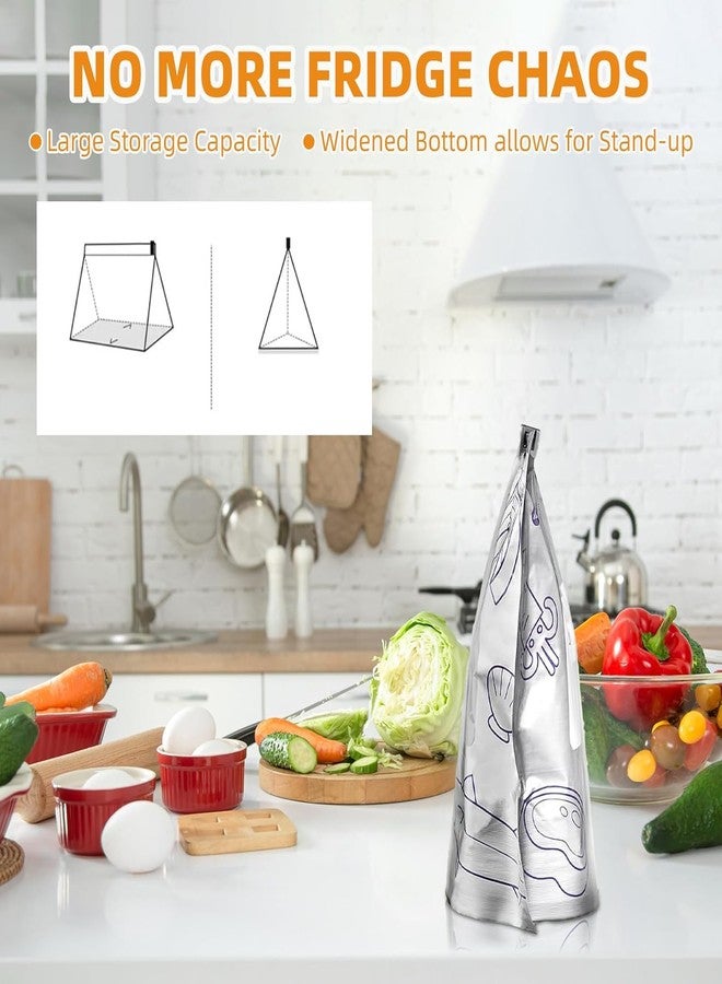 SUNNIFA 10 PCS Reusable Aluminum Food Storage Bag, Stand Up Foil Sealable Bags with Zip Lock, Food Storage Preservation Bags, Leakproof Aluminium Foil Fresh keeping Bag for Vegetable Fruit Meat (10PC) - Image 3