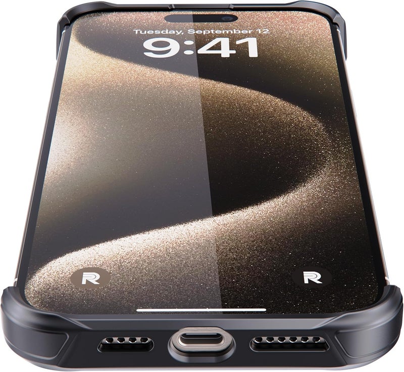 ريبل علبة لهاتف iPhone 15 Pro Max [سلسلة Flex] جوانب مكشوفة للراحة، ألياف الأراميد، متوافقة بقوة مع MagSafe، مقاومة للصدمات، عدسة معدنية، تصميم حماية بدون إطار، هاتف 6.7 بوصة 2023 (Flex) - Image 3