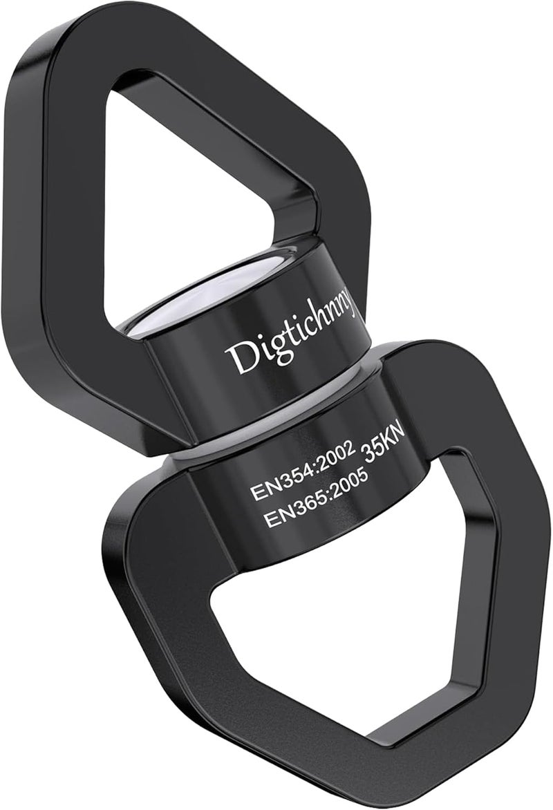 Digtichnny دوار أرجوحة، جهاز دوران آمن 35 كيلو نيوتن، دوار أرجوحة لأرجوحة الشجرة الشبكية، الرقص الجوي، أرجوحة الأطفال، أرجوحة معلقة (أسود بالكامل) - Image 1