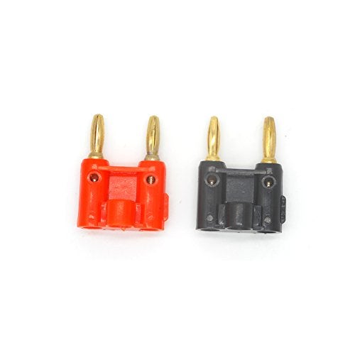 Eightnoo 10 Pack Gold Plated Dual Banana Plug Speaker Connectors Screw Type Dual Tip Banana Plug Clips for Speaker Wires Black+Red - Image 2