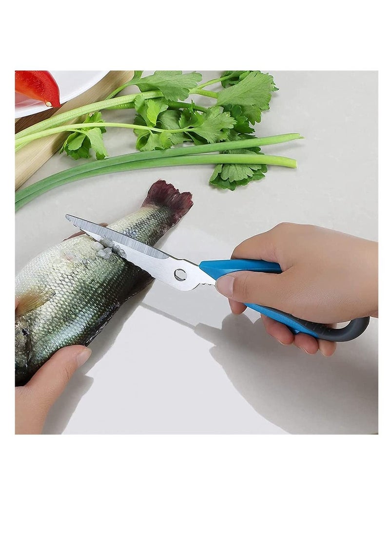 Y&D Kitchen Scissors, Detachable Household Multifunctional Premium Ultra Sharp Stainless Steel Scissors for Poultry, Chicken, Meat, Food, Vegetables, Seafood, BBQ (Blue)  - Image 2