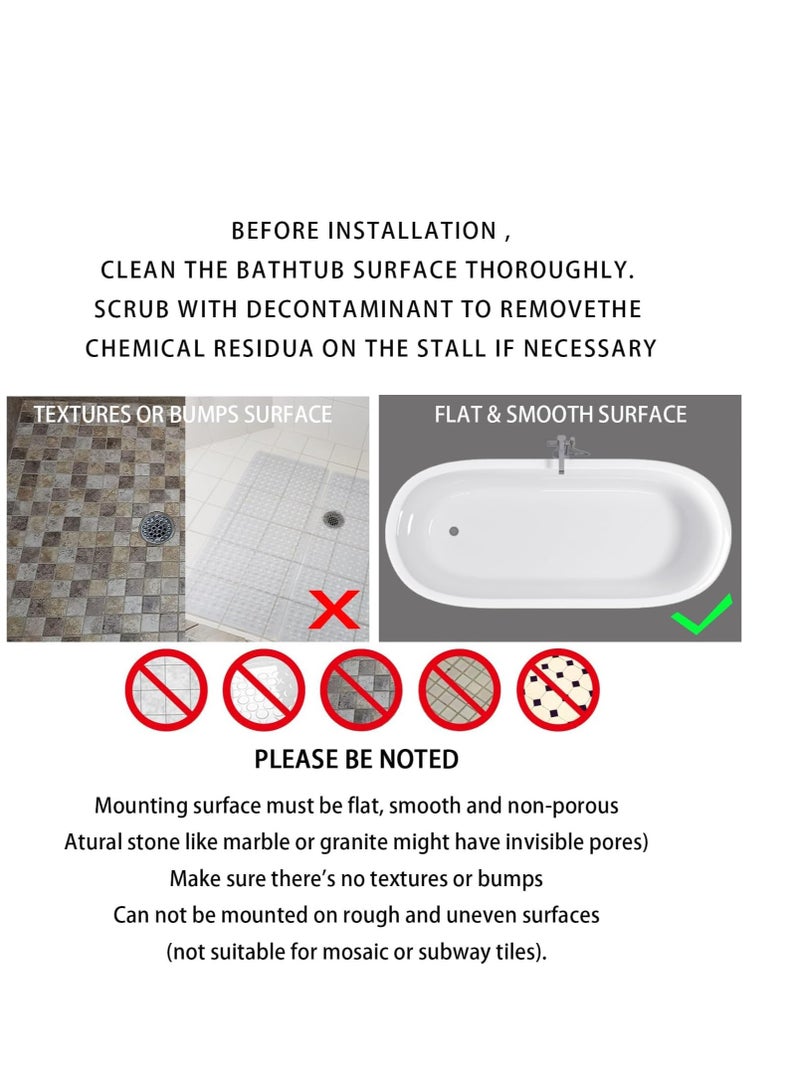 SYOSI Original Bathtub Mat Non-Slip Extra LongBath Mats for Tub, Shower with Drain Holes Suction Cups, BPA Machine Washable 34.5 x 15.5 Inches - Image 5