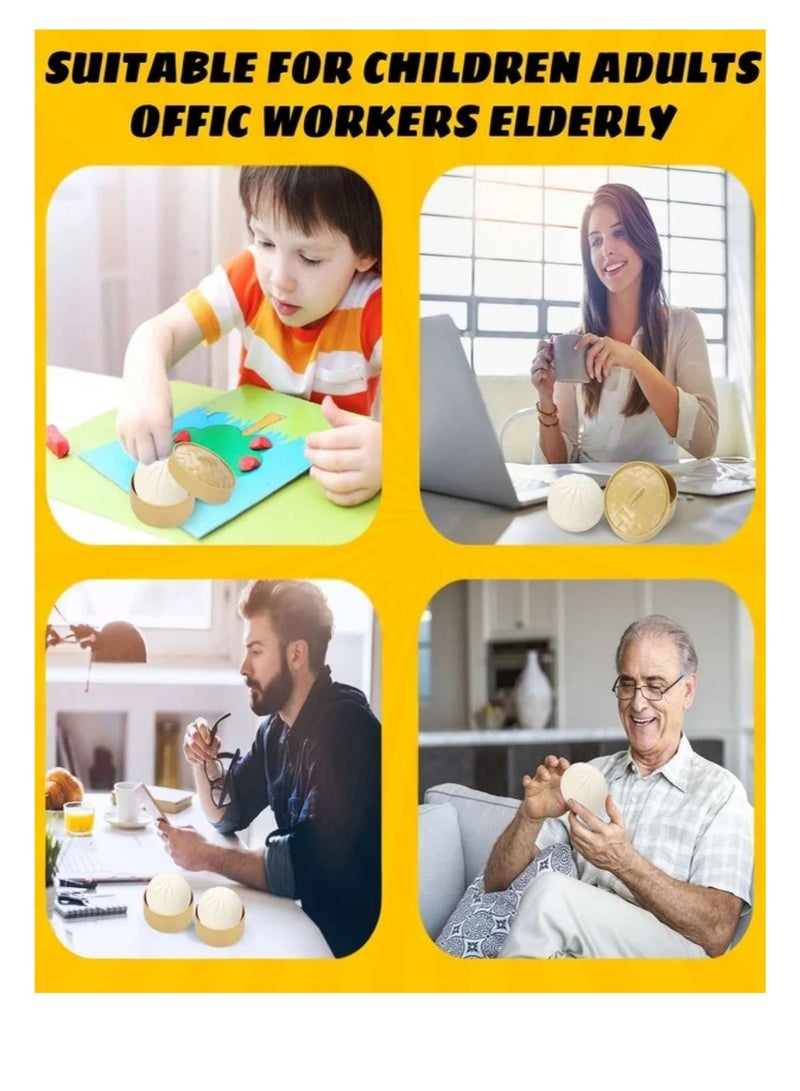 2 PCS Dumpling Squishy Dumpling Stress Ball Steamed Stuffed Bun Stress Relief Squeezing Bun Toys For Halloween Project Tricking People Kid Playing - Image 4