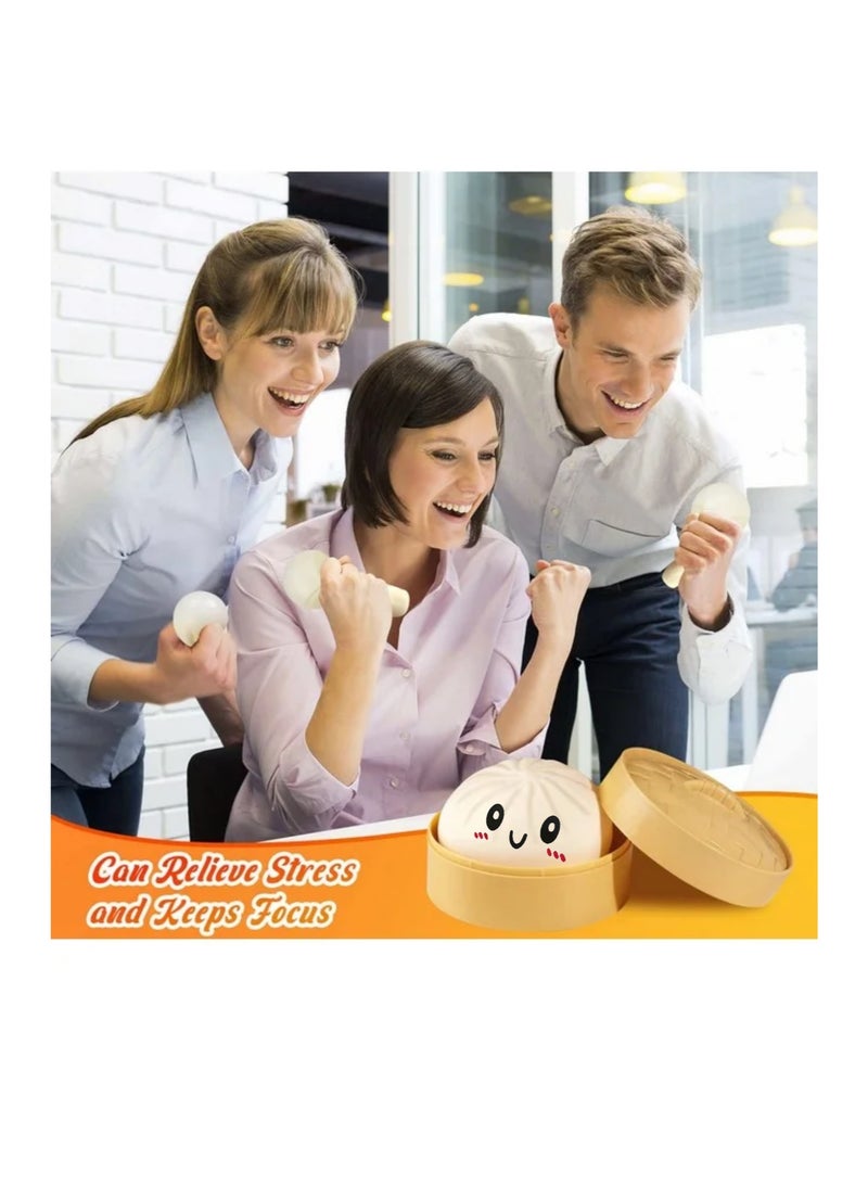 2 PCS Dumpling Squishy Dumpling Stress Ball Steamed Stuffed Bun Stress Relief Squeezing Bun Toys For Halloween Project Tricking People Kid Playing - Image 3