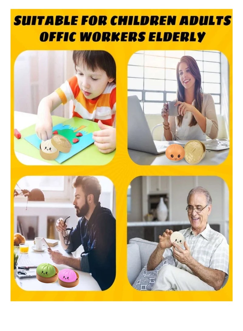 2 PCS Dumpling Squishy Dumpling Stress Ball Steamed Stuffed Bun Stress Relief Squeezing Bun Toys For Halloween Project Tricking People Kid Playing - Image 5