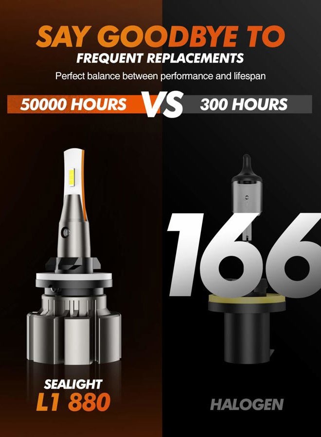 SEALIGHT 880 LED Fog Light Bulbs or DRL, 6000K Xenon White, 30W Super Bright, 885 893 899 Fog Light, Can-bus Error Free, Plug and Play, 360-degree Illumination, Pack of 2 - Image 5