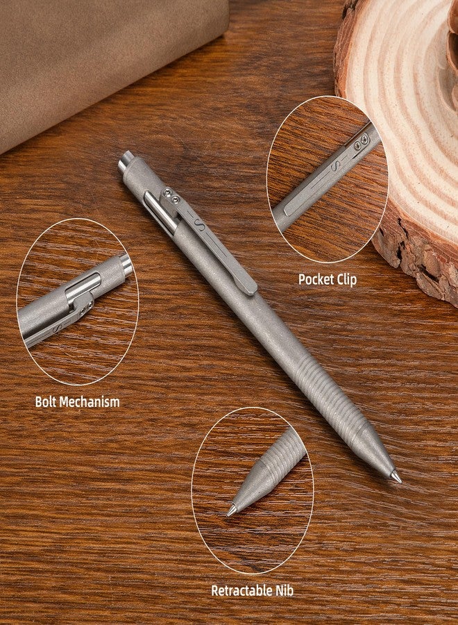 SMOOTHERPRO Titanium Bolt Action Pen - Compatible with Pilot G2 Refills Retractable Ballpoint Pen for Travel, School, Work, Left-Handed Friendly - Minecraft Color - Image 3
