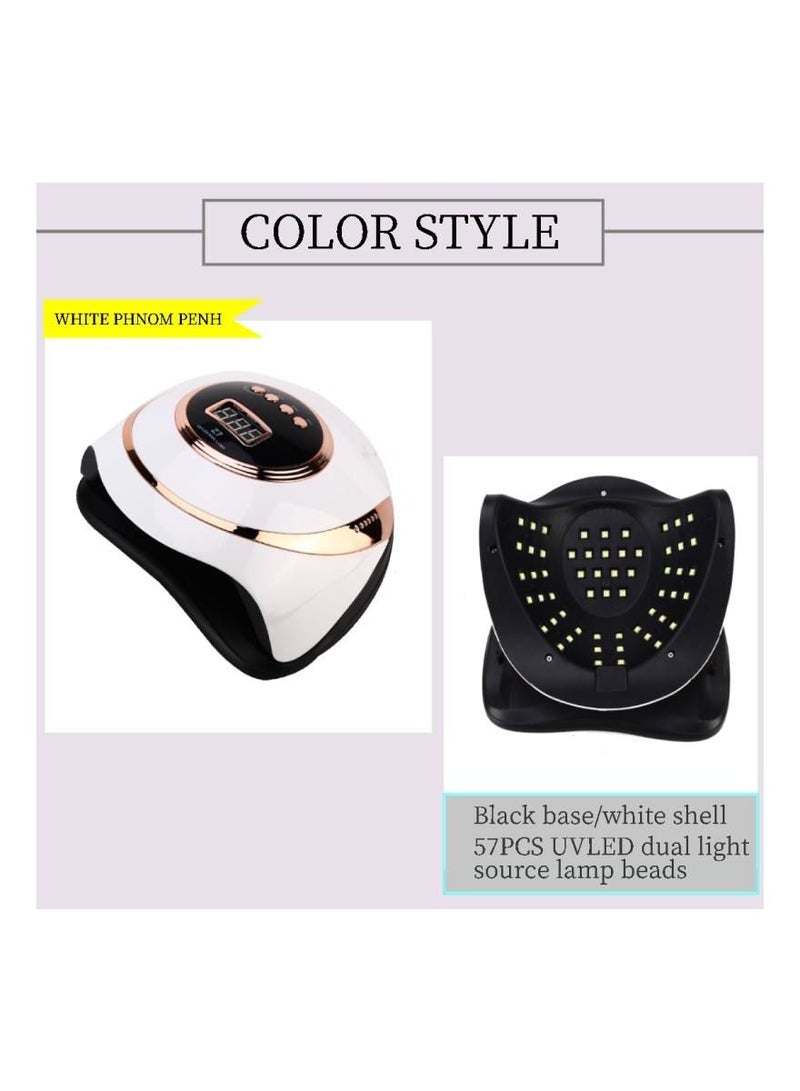 عام مصباح أظافر LED احترافي 180 وات للأيدي المزدوجة ، مع 57 حبة مصباح ، مستشعر أوتور وشاشة LCD 4 موقتات للصالون والاستخدام المنزلي - Image 4