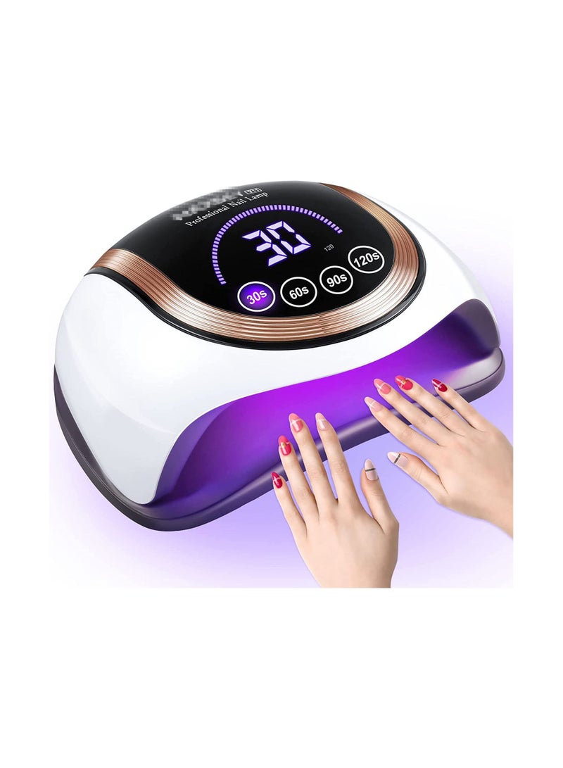 عام مصباح أظافر LED احترافي 180 وات للأيدي المزدوجة ، مع 57 حبة مصباح ، مستشعر أوتور وشاشة LCD 4 موقتات للصالون والاستخدام المنزلي - Image 1