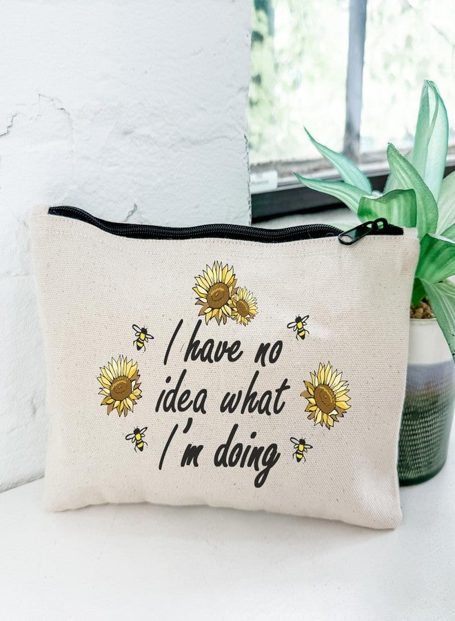 Moonlight Makers, I Have No Idea What I'm Doing, Funny Canvas Makeup Bag, Pencil Pouch, Cute Travel Accessories for Women, 100% Cotton Cosmetic & Toiletry Bags - Image 2