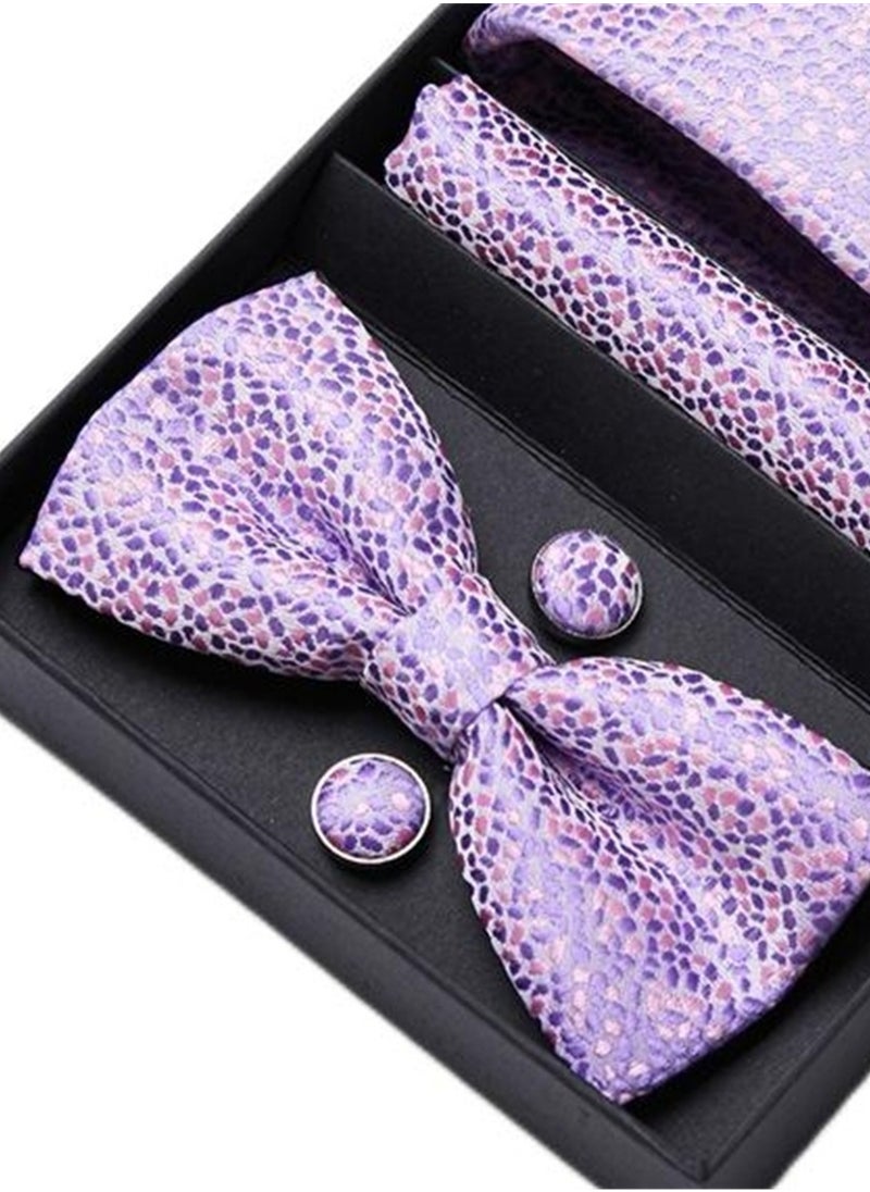 Generic - 5 pcs high-end tie for men business professional formal tie bow tie cufflinks square scarf fashion accessories gift box - Image 1