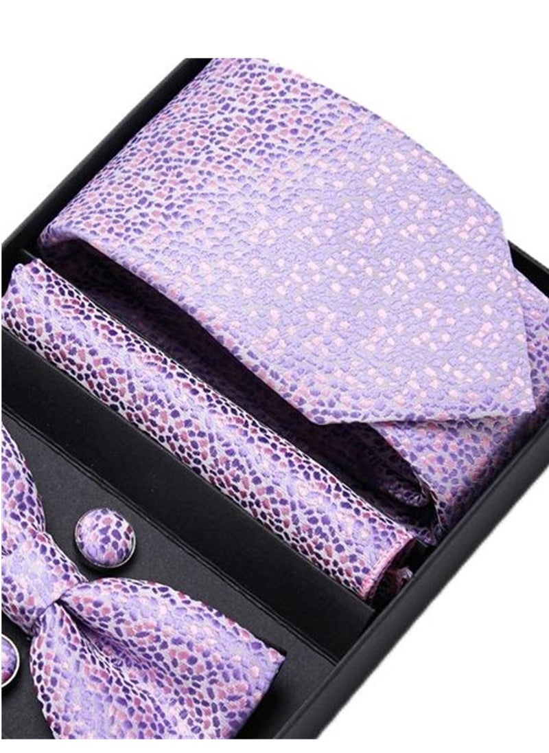 Generic - 5 pcs high-end tie for men business professional formal tie bow tie cufflinks square scarf fashion accessories gift box - Image 1