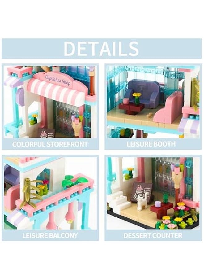 Street View Mini Building Blocks Simulation Construction Educational Creative Toy for Girls Age 6-12 and Up Dessert House Shop Building Kit 1036 pcs  - Image 5