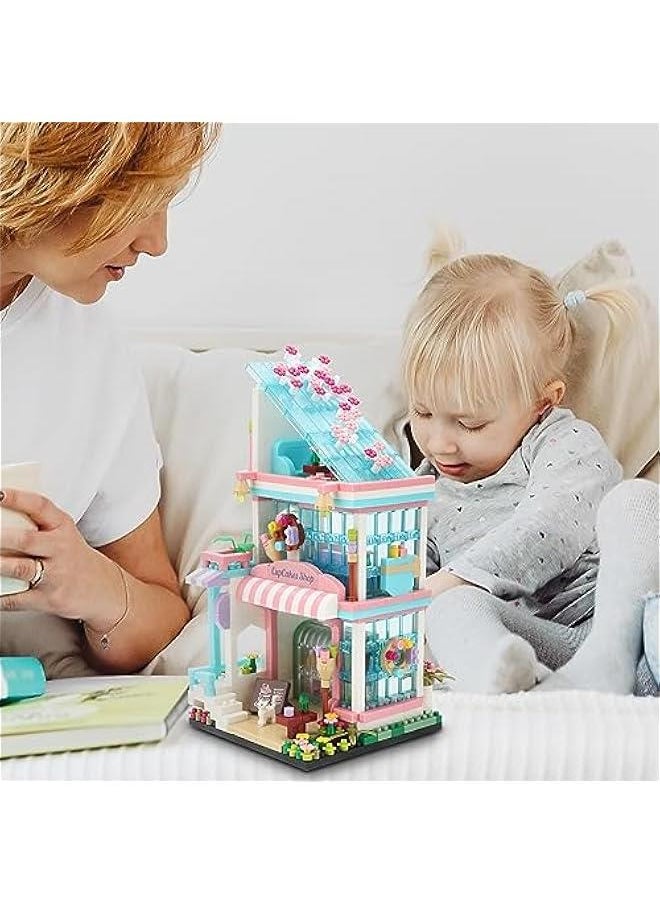 Street View Mini Building Blocks Simulation Construction Educational Creative Toy for Girls Age 6-12 and Up Dessert House Shop Building Kit 1036 pcs  - Image 3