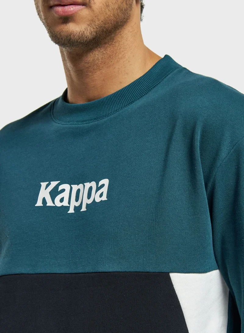 Kappa Colourblock Cut And Sew Sweatshirt
