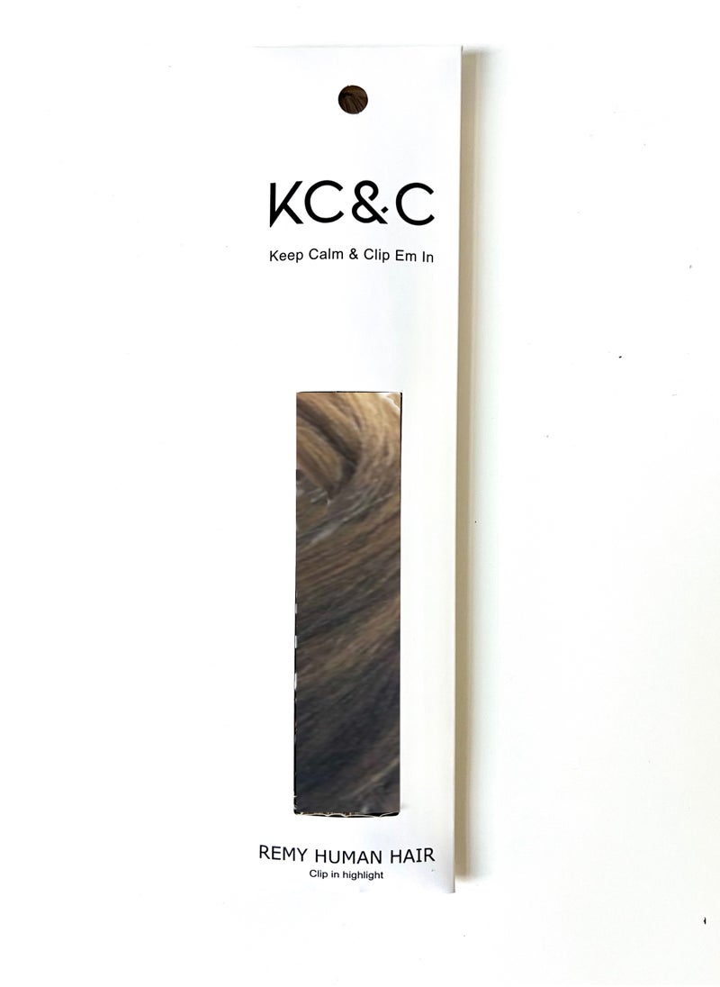 Keep Calm and Clip Em In - Caramel Brunette Ombre Highlights Hair Extension Clip-In – Remy Human Hair - Image 1