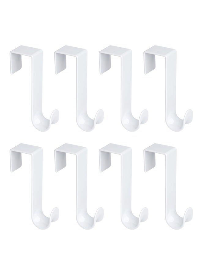NewTalent 8 Pcs Plastic Over The Door Hooks, Over-The-Door Hanger Hook Set - Image 1
