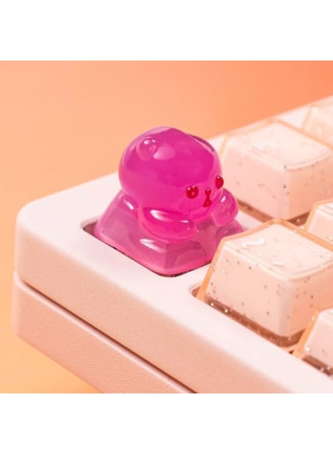 Artisan Keycaps - Cute Bear Resin Keycaps Custom Purple ESC Keycap Fit for Cherry Mx Switches Mechanical Keyboard - Image 4