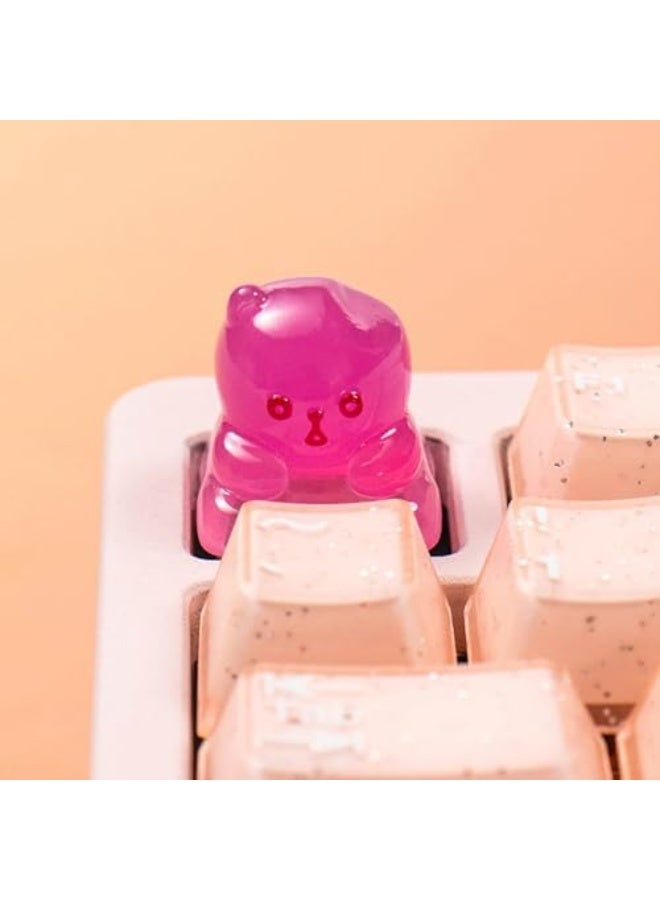 Artisan Keycaps - Cute Bear Resin Keycaps Custom Purple ESC Keycap Fit for Cherry Mx Switches Mechanical Keyboard - Image 1