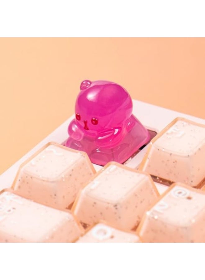 Artisan Keycaps - Cute Bear Resin Keycaps Custom Purple ESC Keycap Fit for Cherry Mx Switches Mechanical Keyboard - Image 5