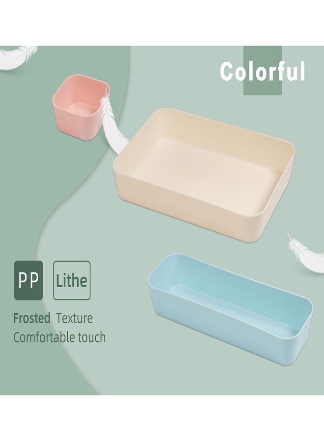 Backerysupply (9 Piece Set) Large Size Plastic Desk Drawer Organizers For Makeup Bathroom Office Kitchen Three Colors - Image 3