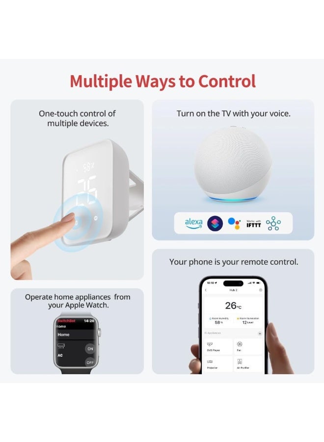 SwitchBot Smart Hub with WiFi & IR Remote Control, Smart Home Automation Controller for AC, TV, Lights & Devices - Image 2