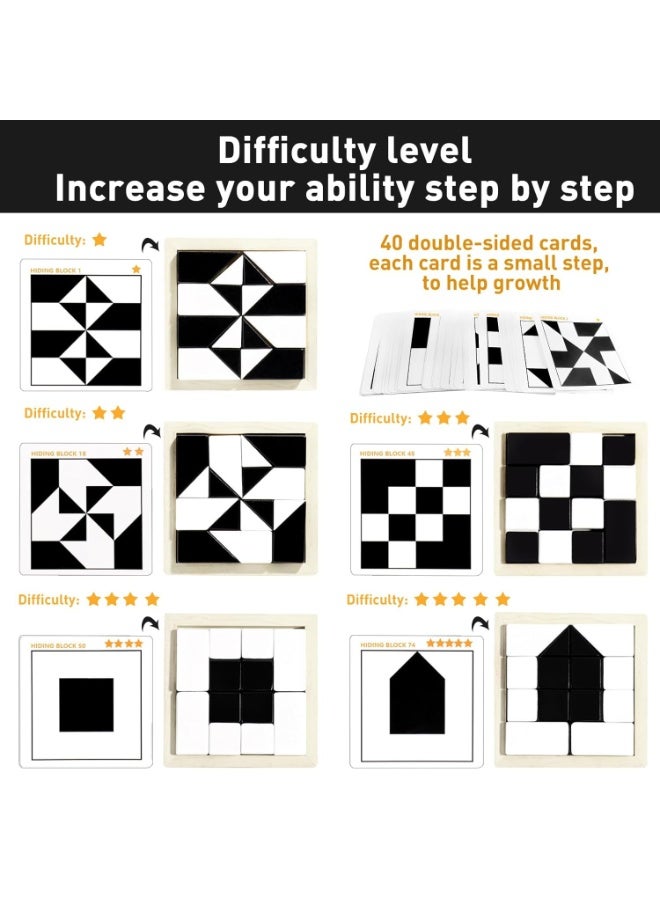 Capstro Battle Blocks Logic Game – Hidden Building Block Spatial Thinking Puzzle with 32 Blocks, 40 Challenge Cards & Bell | Interactive Family Tabletop Strategy Game – Battle Blocks - Image 4