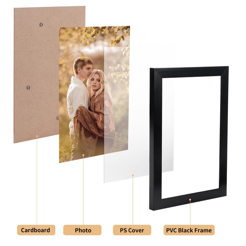 Hoikwo Multi Pack Set of Black Picture Frames, Six 4x6 Six 5x7 Four 8x10 Two 11x14 for Home Wall Display - Image 3