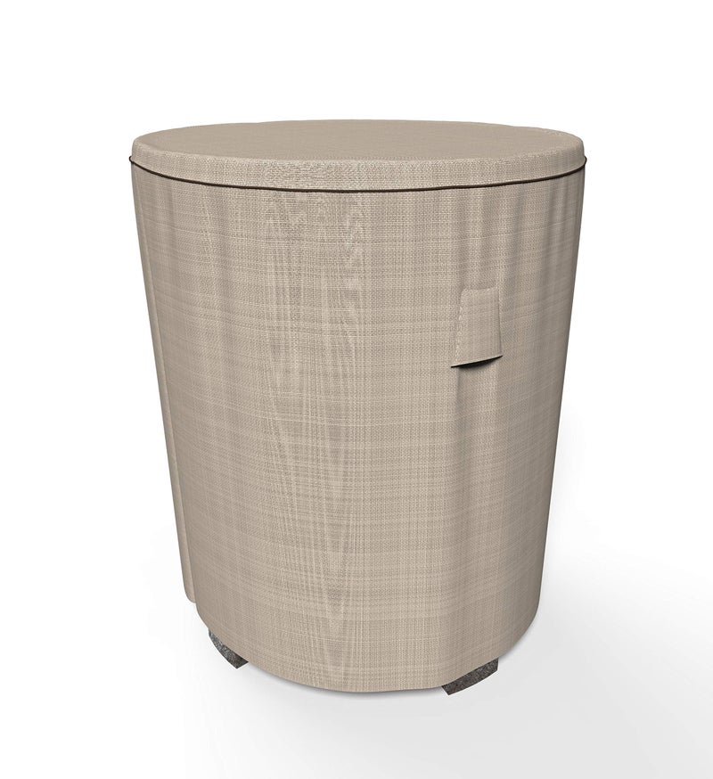 Budge P9A18PM1 English Garden Round AC Cover Heavy Duty and Waterproof, 34" D x 30" H, Tan Tweed - Image 1