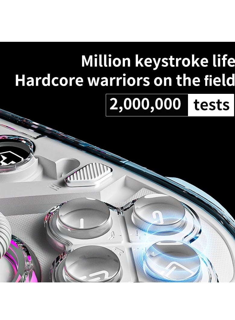 Interactive Screen Gaming Controller, Hall Effect Game Controller for PC, Switch,iOS,Android, Gamepad Joystick, Motion Sensing, RGB Light, Bluetooth & 2.4G Connection Pink - Image 2