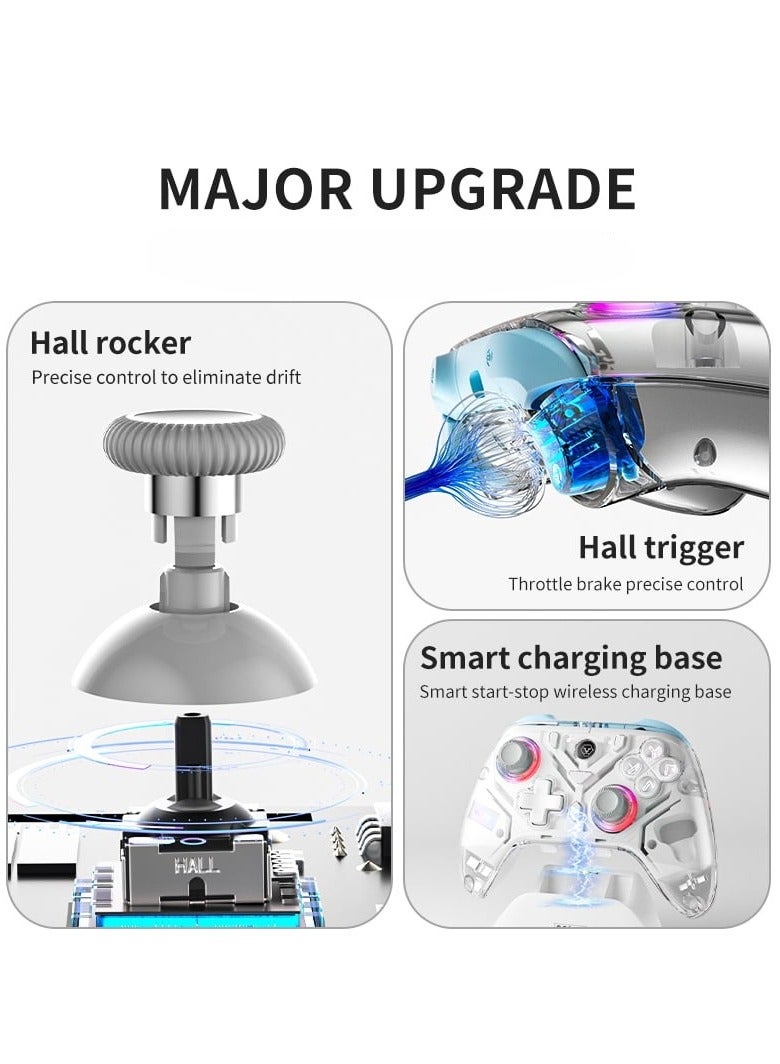 Interactive Screen Gaming Controller, Hall Effect Game Controller for PC, Switch,iOS,Android, Gamepad Joystick, Motion Sensing, RGB Light, Bluetooth & 2.4G Connection Pink - Image 5