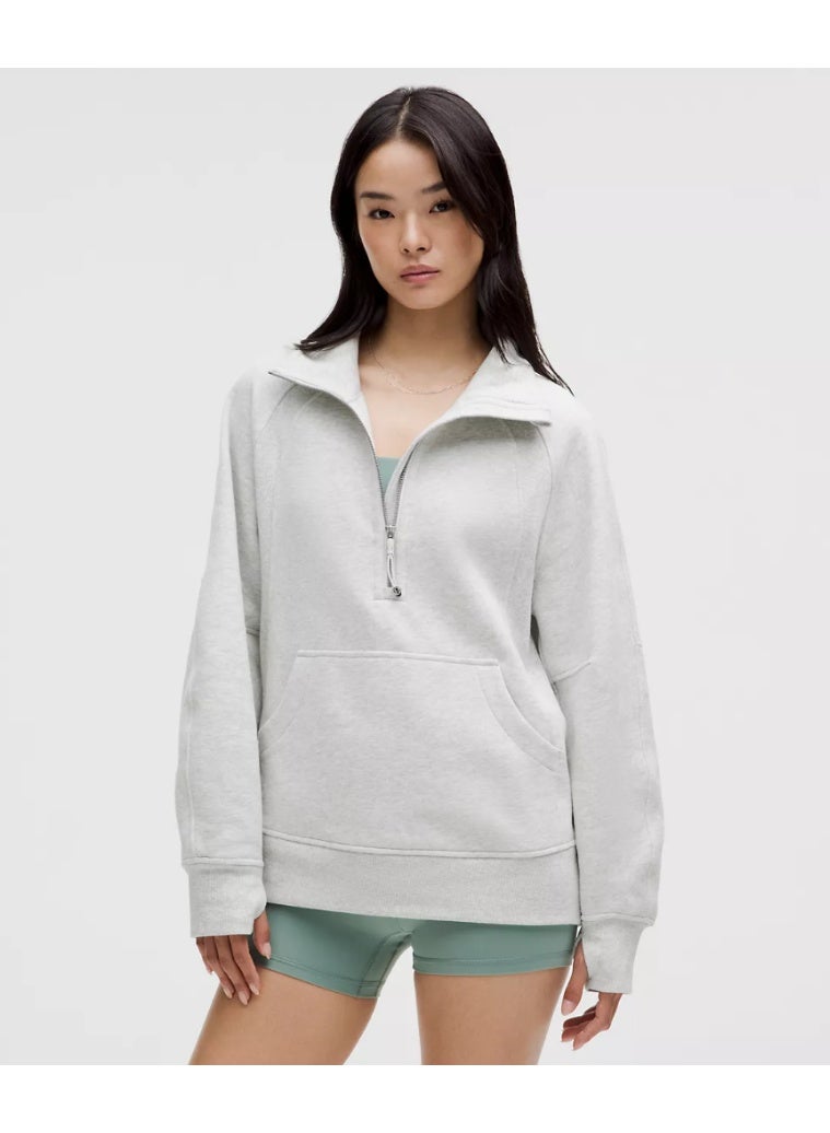 Lululemon Scuba Oversized Funnel-Neck Half Zip Long Ultra Light Grey - Image 1
