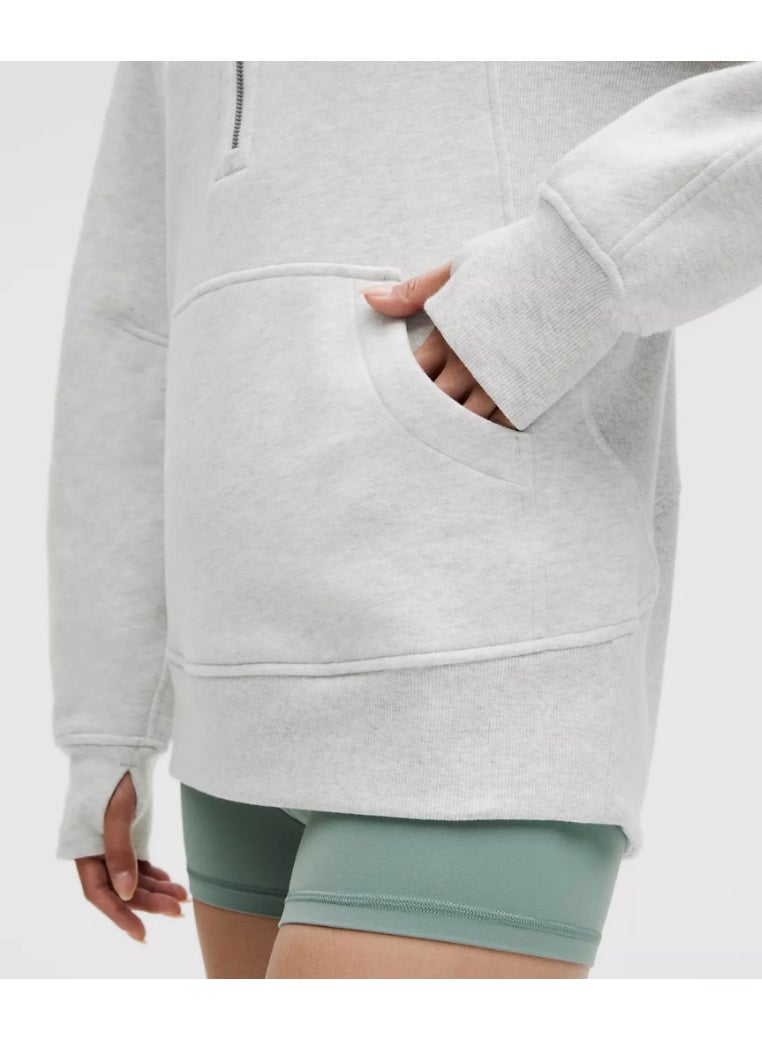 Lululemon Scuba Oversized Funnel-Neck Half Zip Long Ultra Light Grey - Image 5