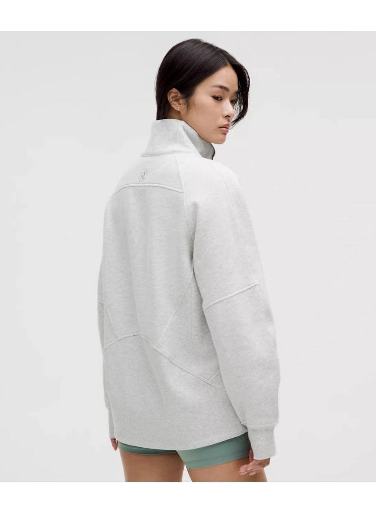Lululemon Scuba Oversized Funnel-Neck Half Zip Long Ultra Light Grey - Image 3