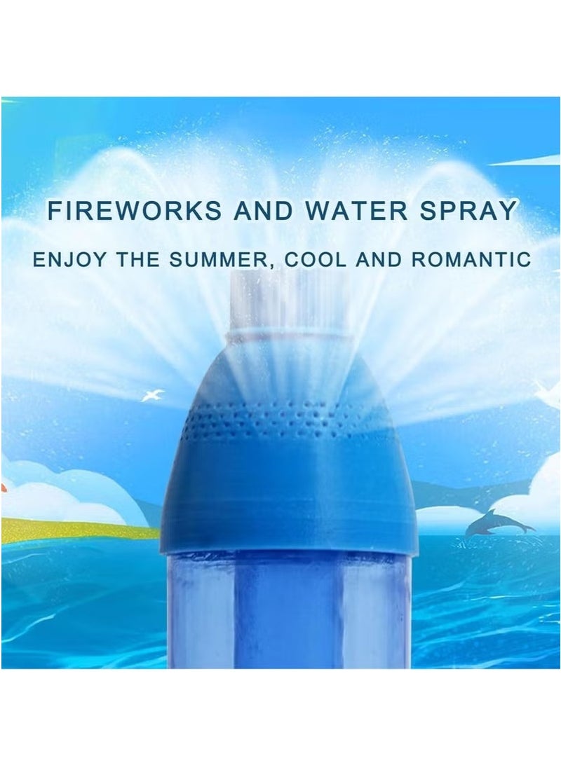 2PCS Water Fireworks Toys Firework Water Gun Toy Splash Spray Squirt Water Toy Gun Outdoor Water Spray Sprinkler Push Water Gun Water Play Sprinkler Outdoor Activities Pool Game (Blue/Pink) - Image 5