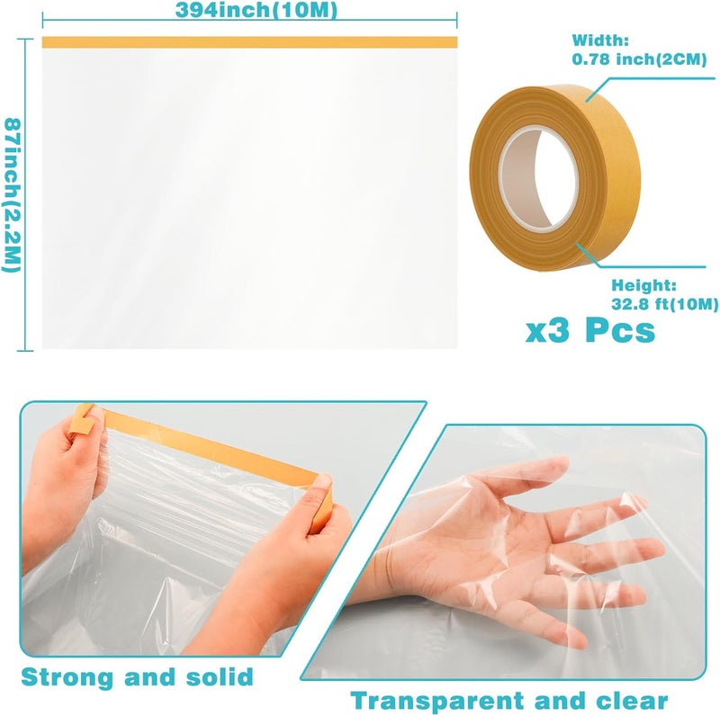 UJG 87'' x 394'' Window Insulation Kit, Window Insulation for Winter, POF Window Sealer for Winter, Insulates Indoor Windows Keep Warm for Weatherproofing Window Film for Winter Window Covering-1PCS - Image 2
