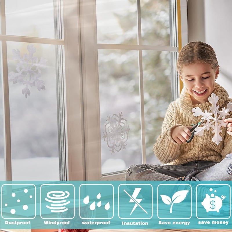 UJG 87'' x 394'' Window Insulation Kit, Window Insulation for Winter, POF Window Sealer for Winter, Insulates Indoor Windows Keep Warm for Weatherproofing Window Film for Winter Window Covering-1PCS - Image 5
