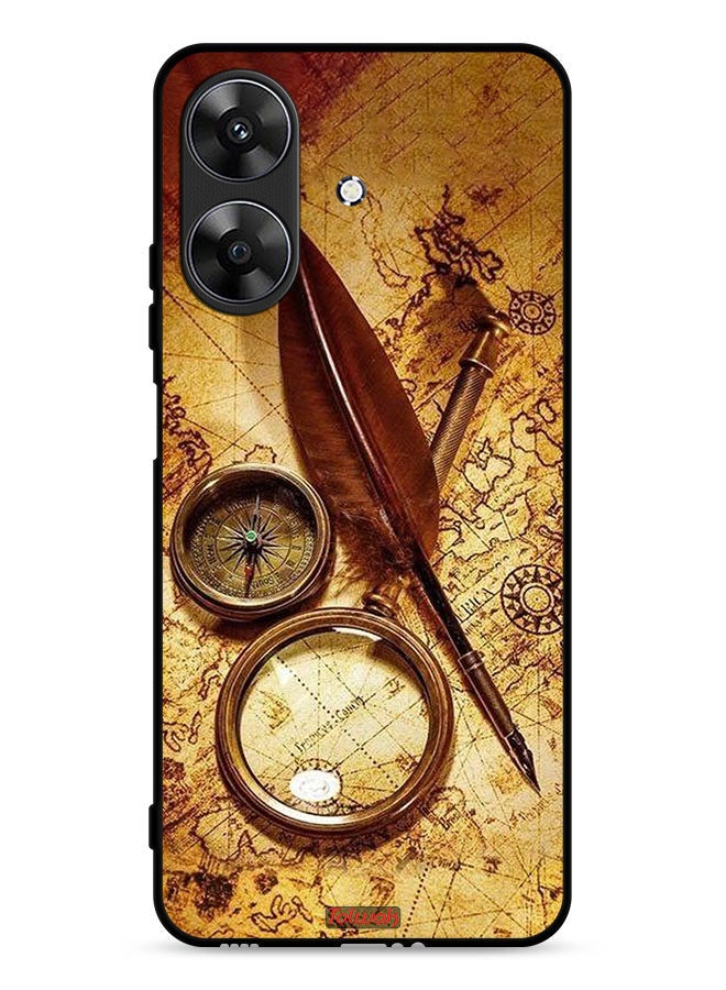 Tolwak Realme Note 60 4G Protective Case Cover Vintage Compass - Image 1