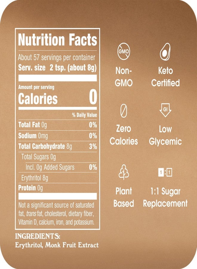 IN THE RAW Monk Fruit In The Raw Sweetener Baker's Bag, 16 oz., Keto Certified Monk Fruit Sweetener, Zero Calories, Zero Net Carbs, Non-GMO Project Verified - Image 4
