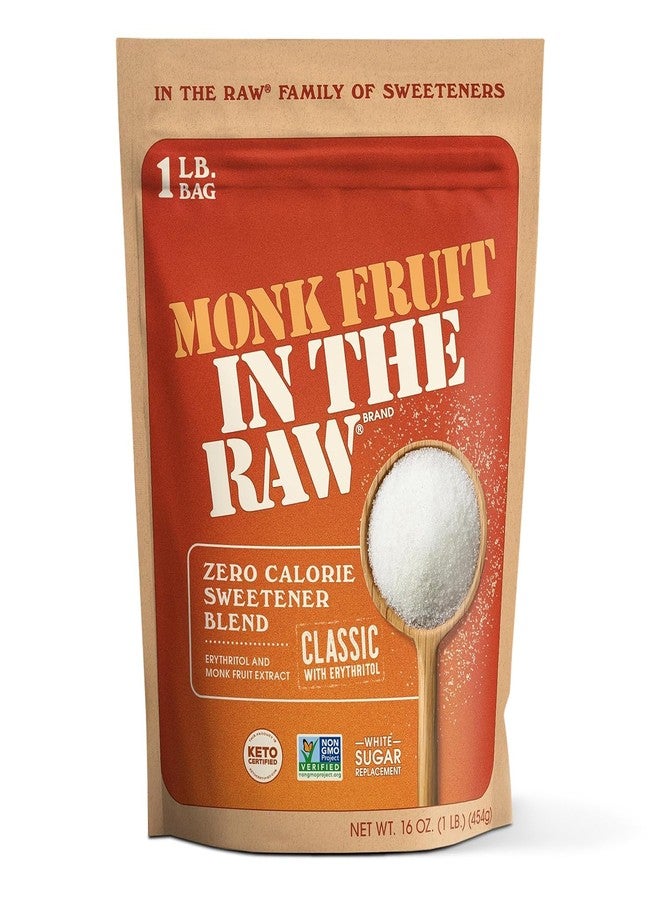 IN THE RAW Monk Fruit In The Raw Sweetener Baker's Bag, 16 oz., Keto Certified Monk Fruit Sweetener, Zero Calories, Zero Net Carbs, Non-GMO Project Verified - Image 1