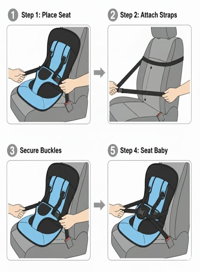 NOBILEA Baby Car Cushion Seater for Infants & Toddlers | Soft Head & Body Support Seat Pad | Breathable Anti-Slip Baby Seat Cushion | Universal Fit for Car Seats, Strollers & Prams | Comfortable Travel Support - Image 4