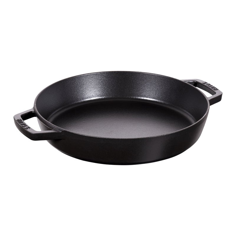 STAUB Staub Cast Iron 13inch Double Handle Fry Pan  Matte Black Made in France 