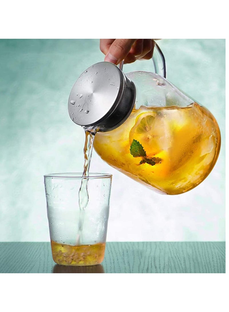 Transparent Thermal Glass Jug with Stainless Steel Lid - Modern Design with Large Capacity - 1.8L - Image 4