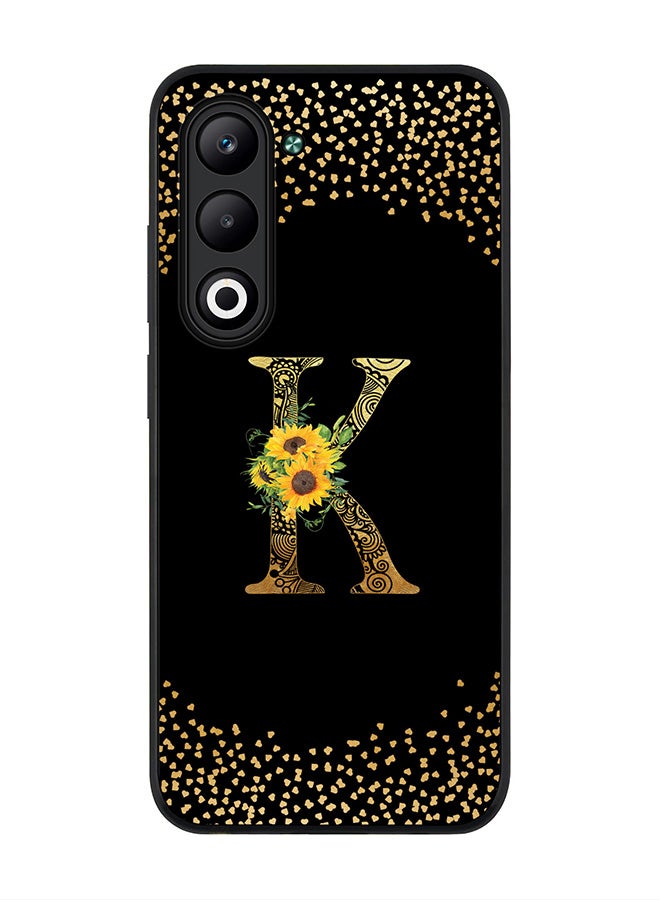 Stylizedd For Oppo A5 5G / A5 4G Case,Slim fit Camera Protection, Shockproof Thin Phone cover  - Custom Floral Monogram - K ( Black )