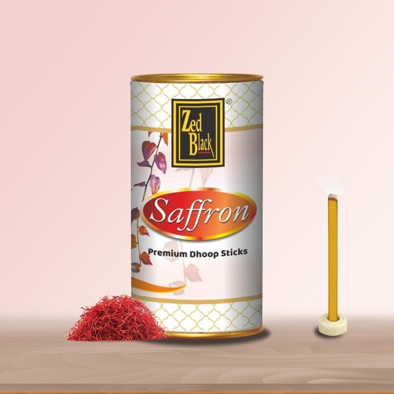 Zed Black Aroma Chandan, Gulab, Arij, Attar Phool and Saffron Incense Dhoop Sticks Tin - Combo of 5 (100 Gm Each) - Image 5