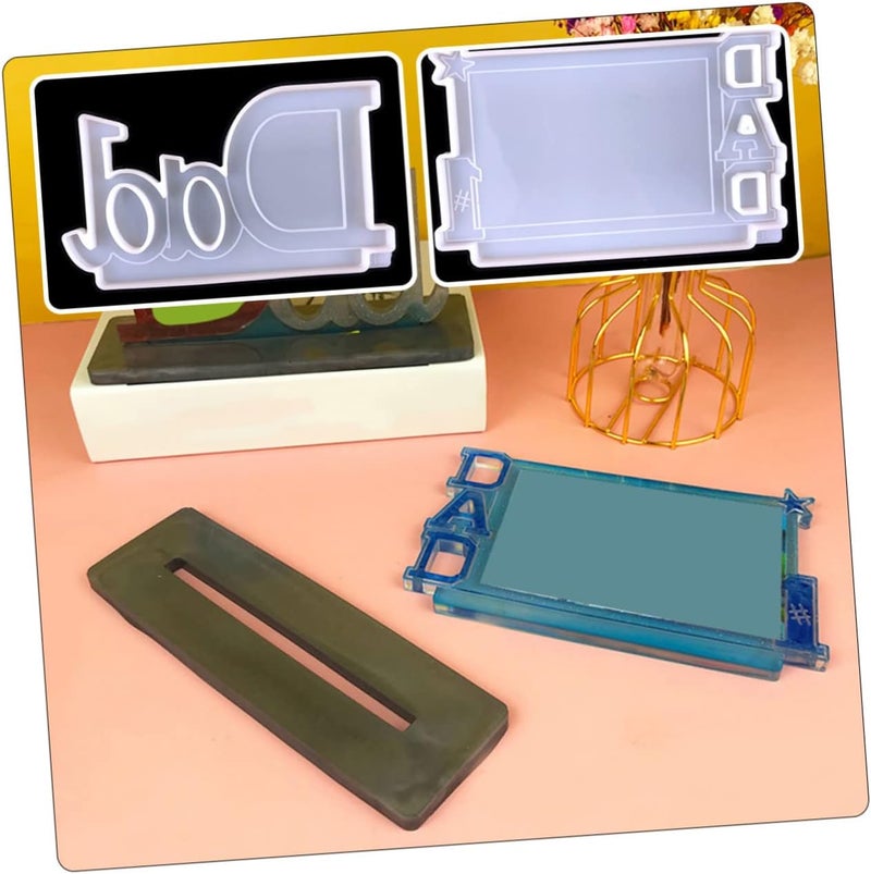 EXCEART 2sets Handmade Father's Day Photo Frame Mold Silicone Molds for DIY Picture Frames for Crafting Unique and Home Decor Safe and Easy to Use for Creative Projects - Image 3