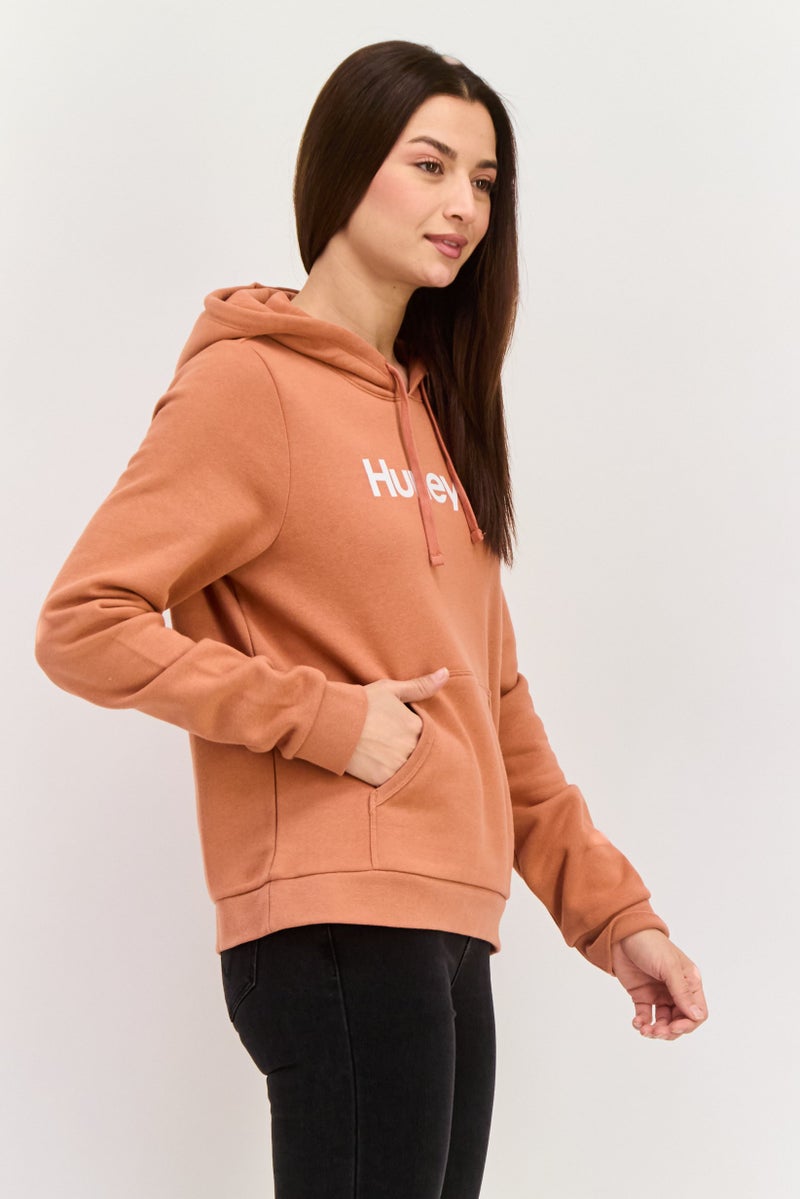 Hurley Women Sportswear Fit Long Sleeve Outdoor Hoodie, Rust - Image 2