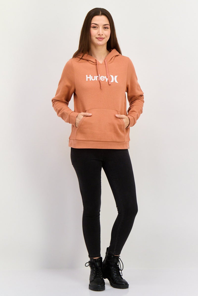 Hurley Women Sportswear Fit Long Sleeve Outdoor Hoodie, Rust - Image 3