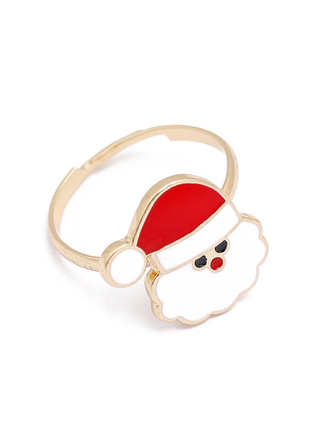 European And American Christmas Rings Adjustable Children's Snowman Reindeer Snowflake Old Man Ring European And American Style