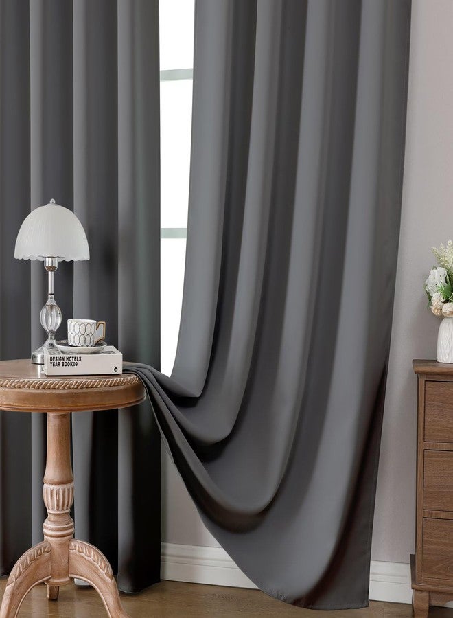 CUCRAF Blackout Curtains Room Darkening Window Curtain Panels, Rod Pocket Thermal Insulated Solid Drapes for Bedroom Living Room, Set of 2 Panels. 52 x 84 inch, Light Grey - Image 5
